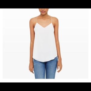 Club Monaco White Silk V Neck Camisole